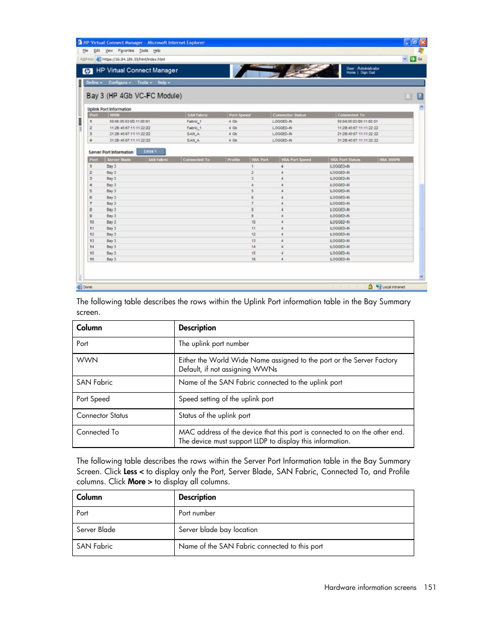 HP Virtual Connect Flex-10 10Gb Ethernet Module for c-Class BladeSystem User Manual | Page 151 / 169