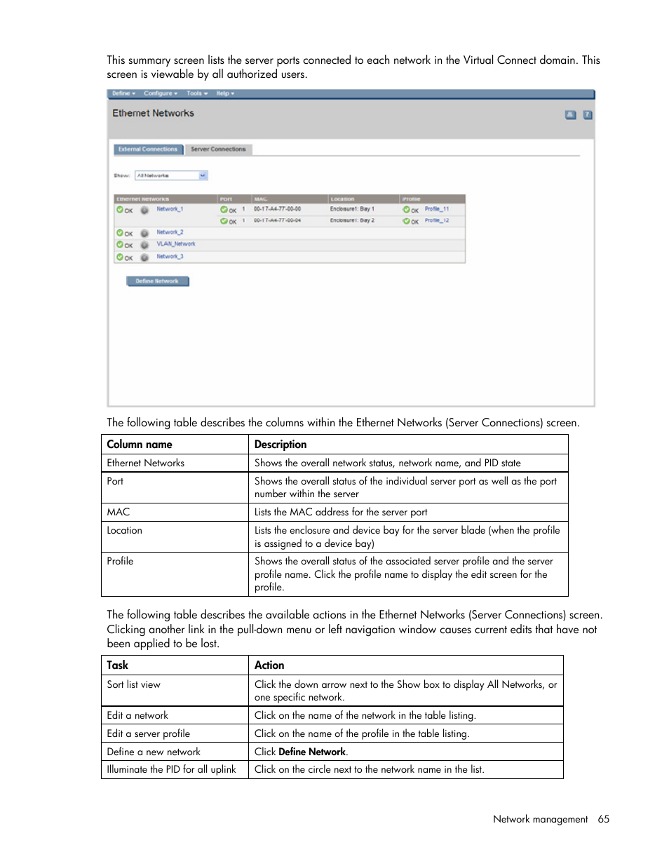 HP Virtual Connect Flex-10 10Gb Ethernet Module for c-Class BladeSystem User Manual | Page 65 / 169