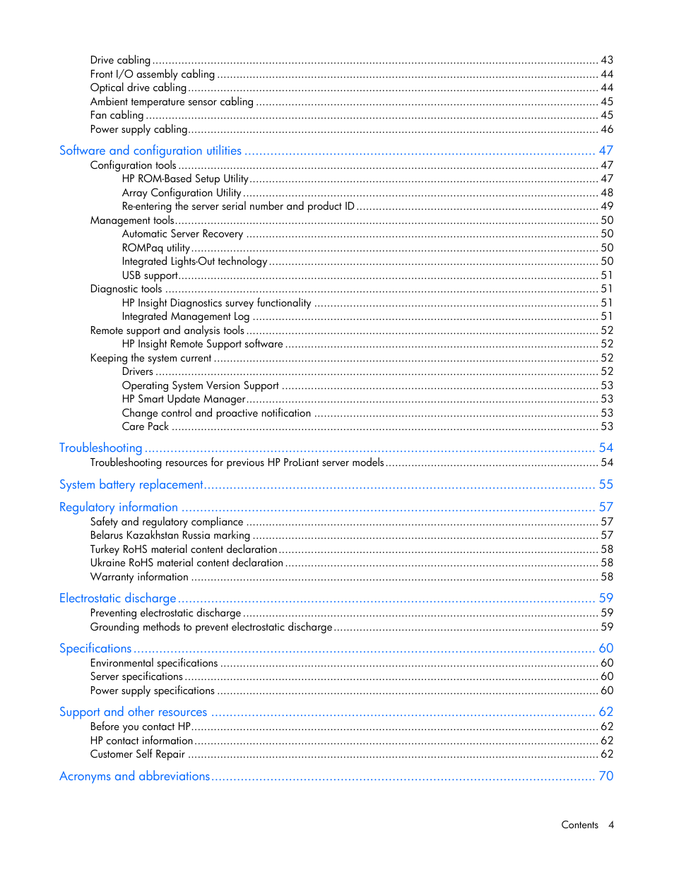 HP ProLiant ML10 Server User Manual | Page 4 / 76