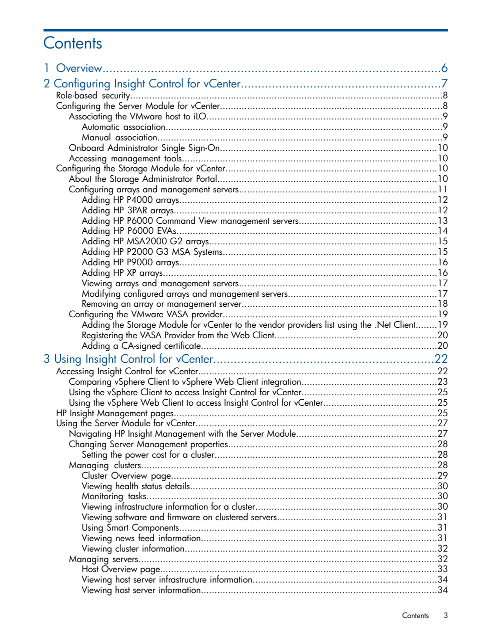 HP OneView for VMware vCenter User Manual | Page 3 / 107