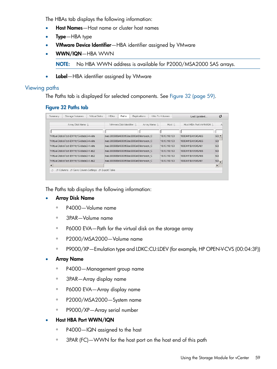 Viewing paths | HP OneView for VMware vCenter User Manual | Page 59 / 107