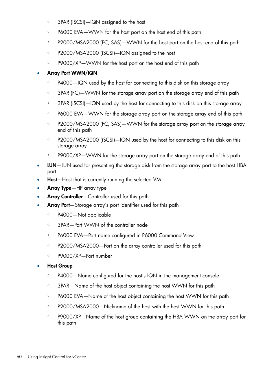 HP OneView for VMware vCenter User Manual | Page 60 / 107