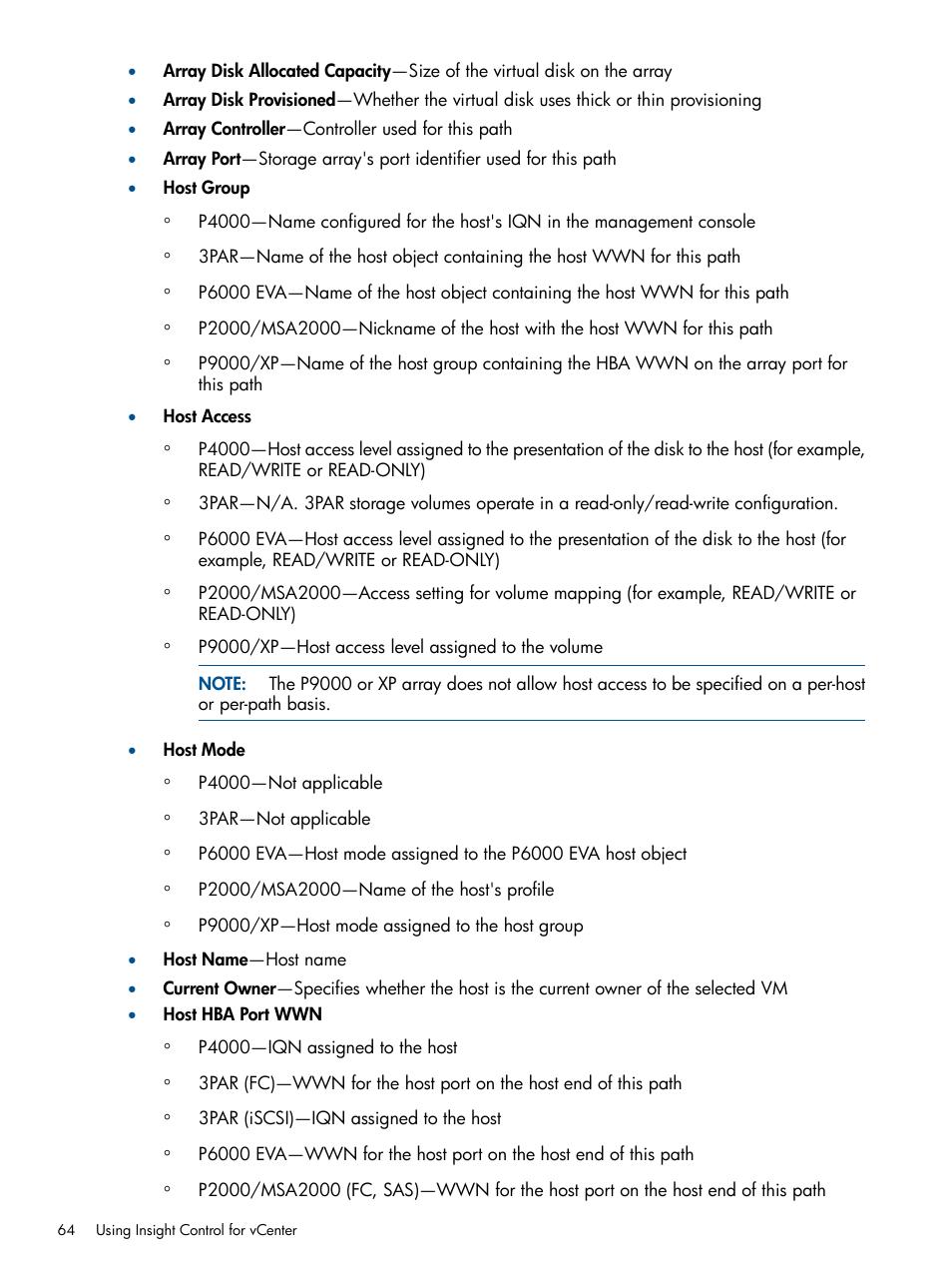 HP OneView for VMware vCenter User Manual | Page 64 / 107