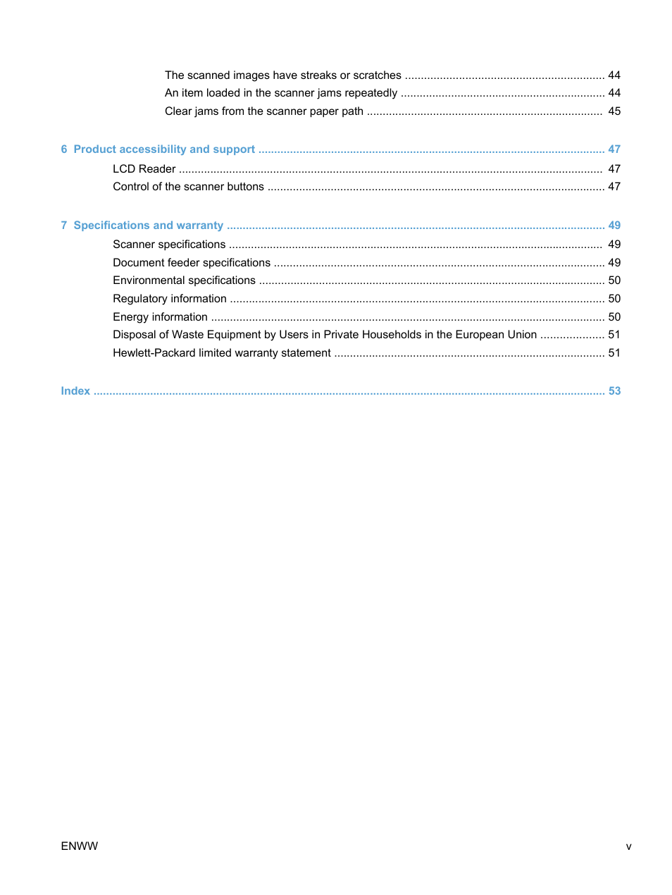 HP Scanjet Enterprise 7500 Flatbed Scanner User Manual | Page 5 / 62