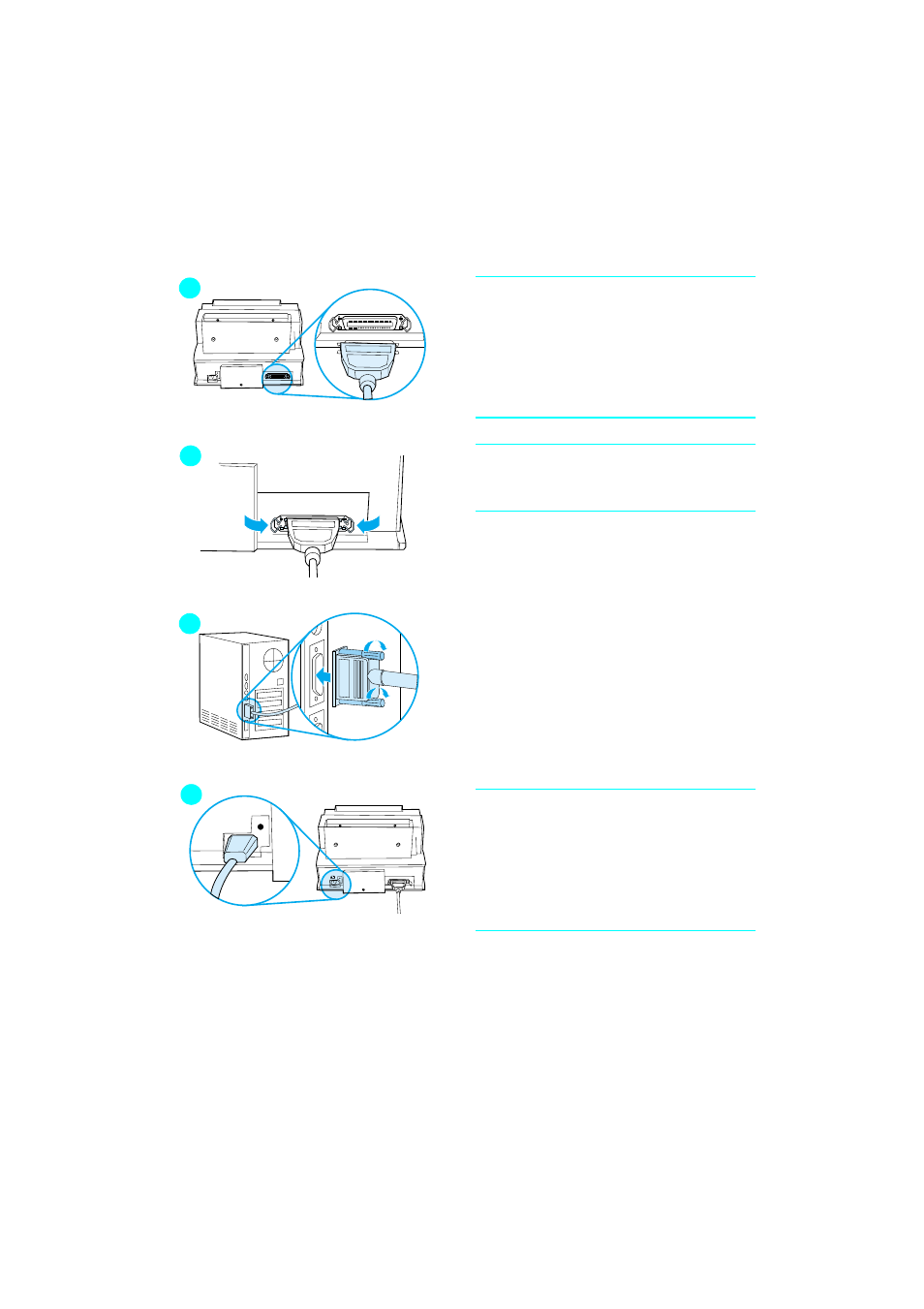 Connecting printer’s cable and cord | HP LaserJet 6L Pro Printer User Manual | Page 13 / 178