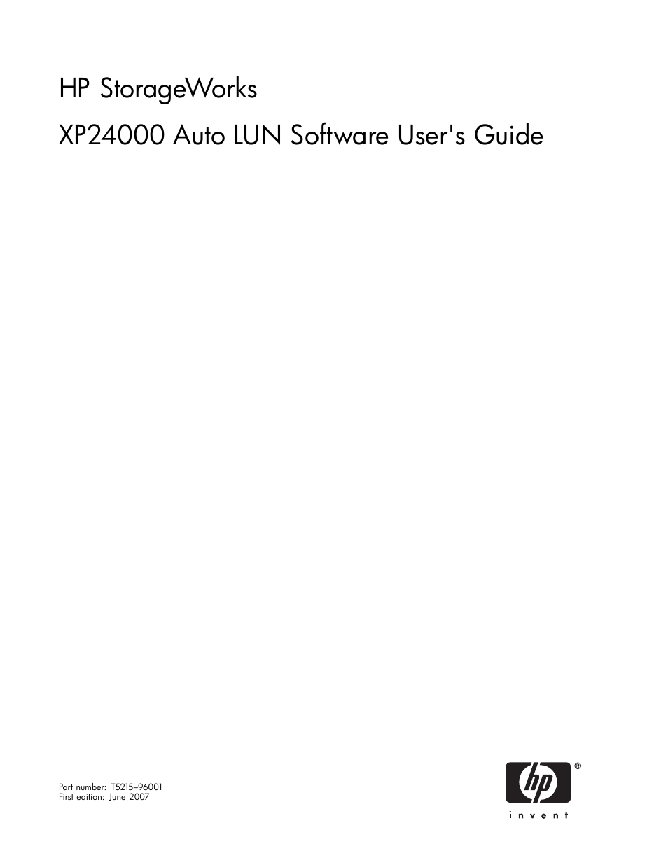 HP XP20000XP24000 Disk Array User Manual | 53 pages