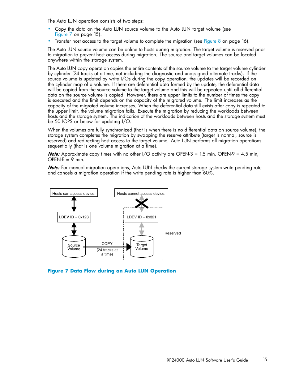 7 data flow during an auto lun operation | HP XP20000XP24000 Disk Array User Manual | Page 15 / 53