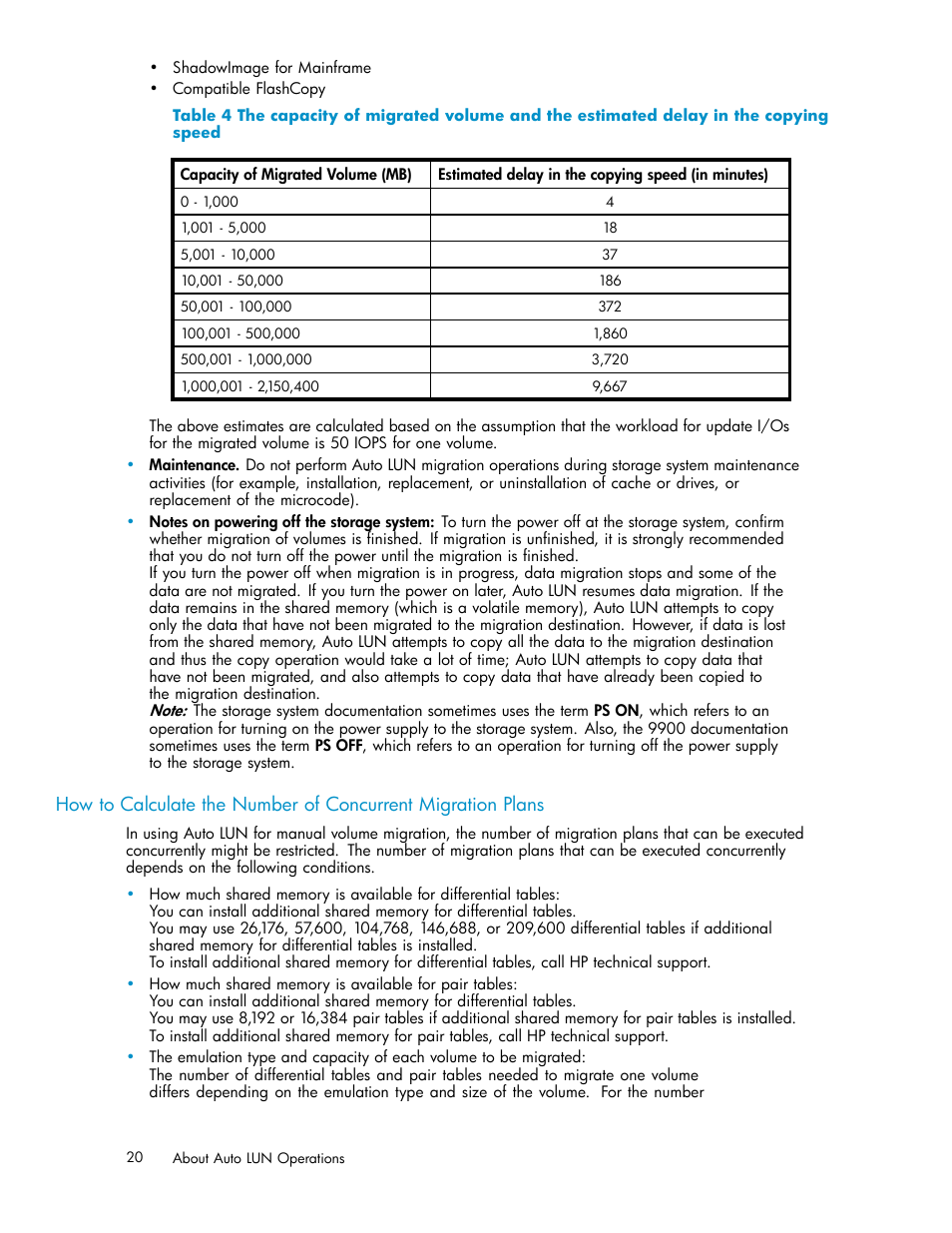 Table 4 | HP XP20000XP24000 Disk Array User Manual | Page 20 / 53