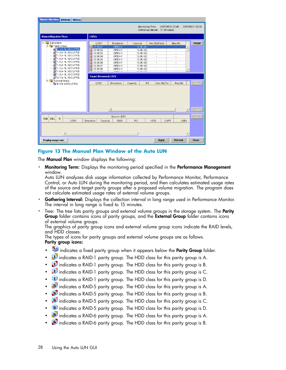 13 the manual plan window of the auto lun | HP XP20000XP24000 Disk Array User Manual | Page 28 / 53