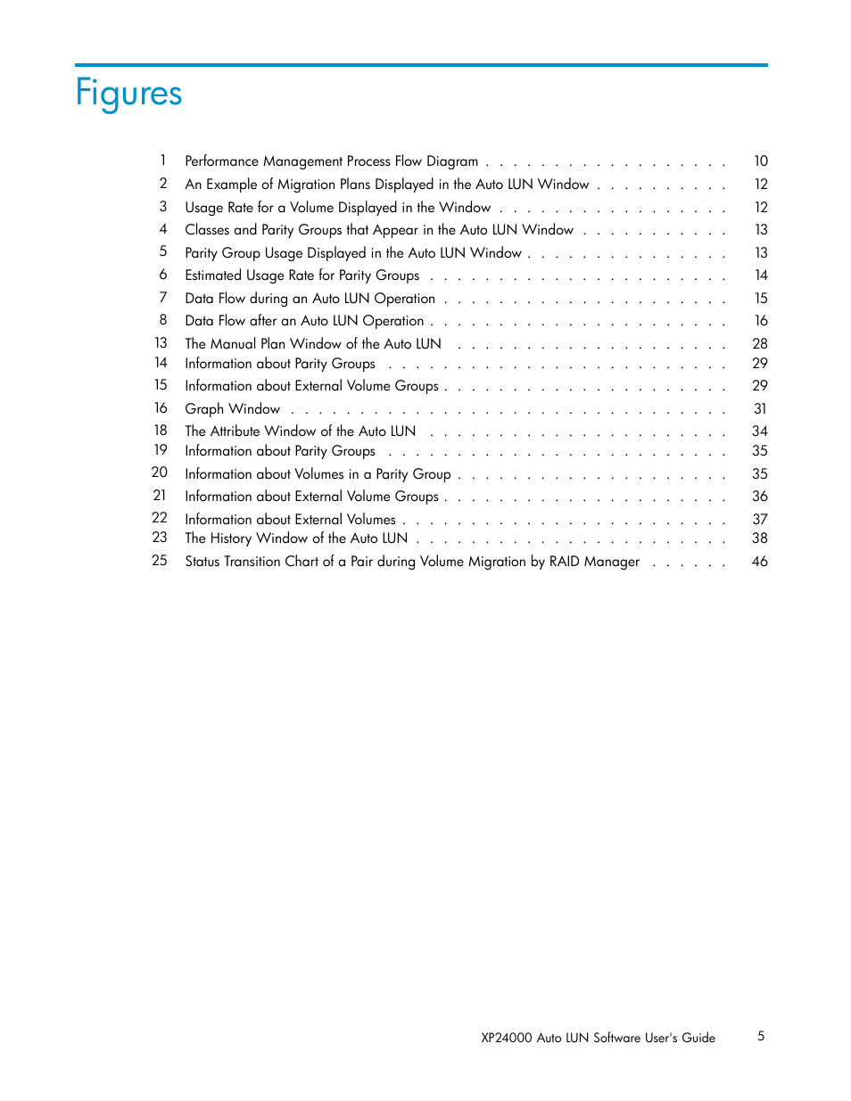 Figures | HP XP20000XP24000 Disk Array User Manual | Page 5 / 53