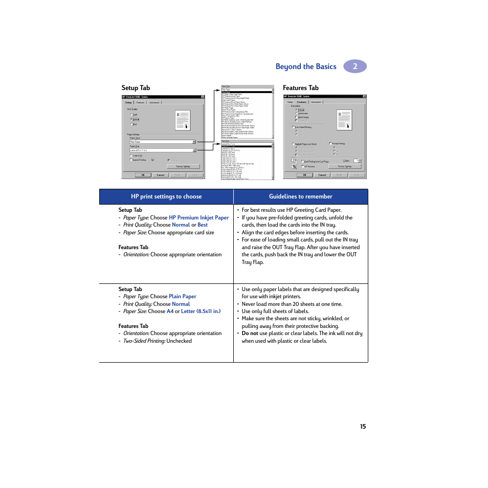 Beyond the basics | HP Deskjet 932c Printer User Manual | Page 21 / 74