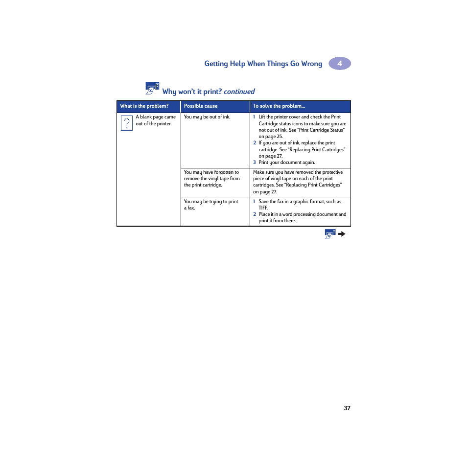 Getting help when things go wrong, Why won’t it print? continued | HP Deskjet 932c Printer User Manual | Page 43 / 74