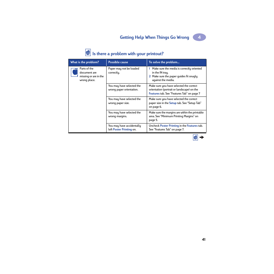 Getting help when things go wrong, Is there a problem with your printout | HP Deskjet 932c Printer User Manual | Page 47 / 74