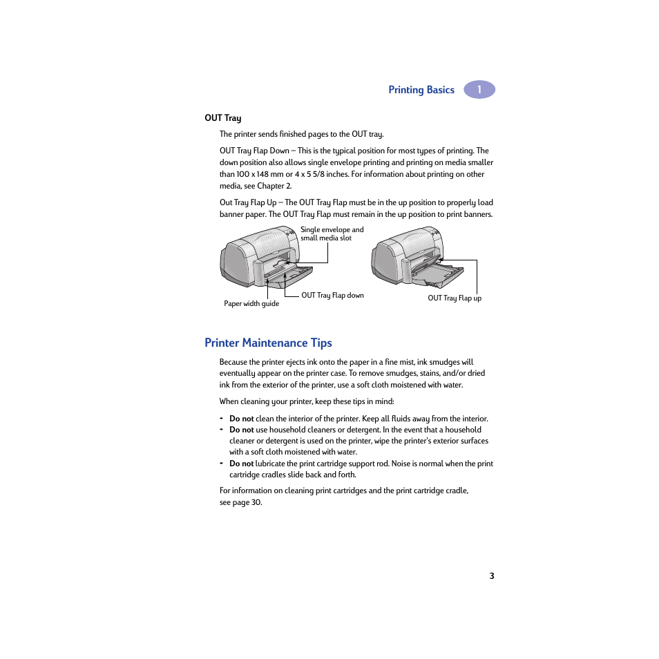 Out tray, Printer maintenance tips | HP Deskjet 932c Printer User Manual | Page 9 / 74