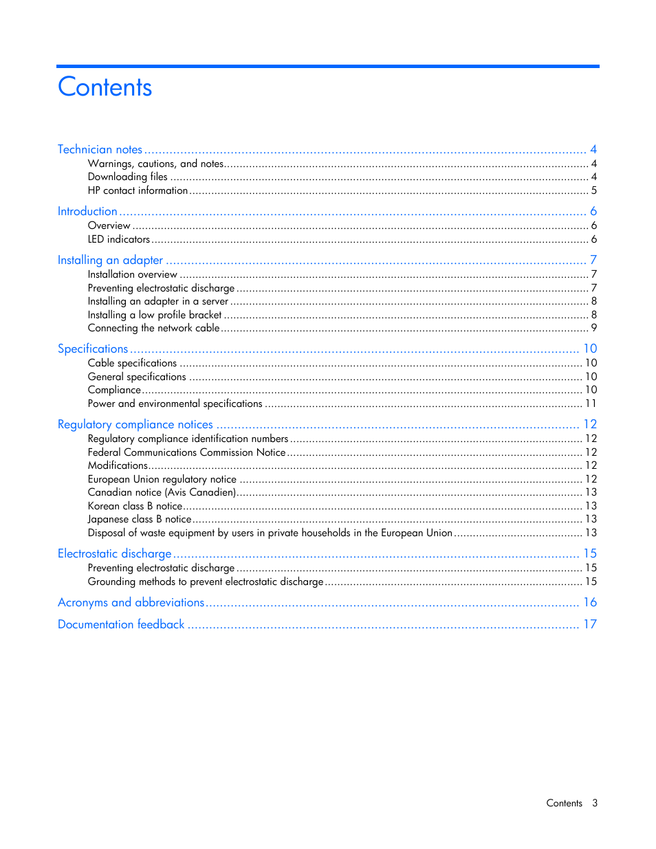 HP Ethernet 10Gb 2-port 530FLR-SFP Adapter User Manual | Page 3 / 17