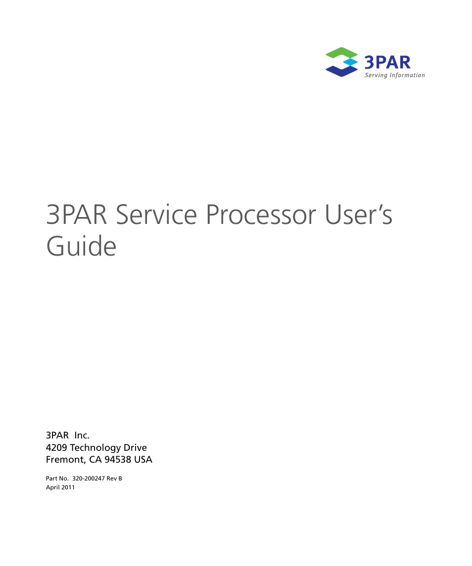 HP 3PAR Service Processors User Manual | 80 pages