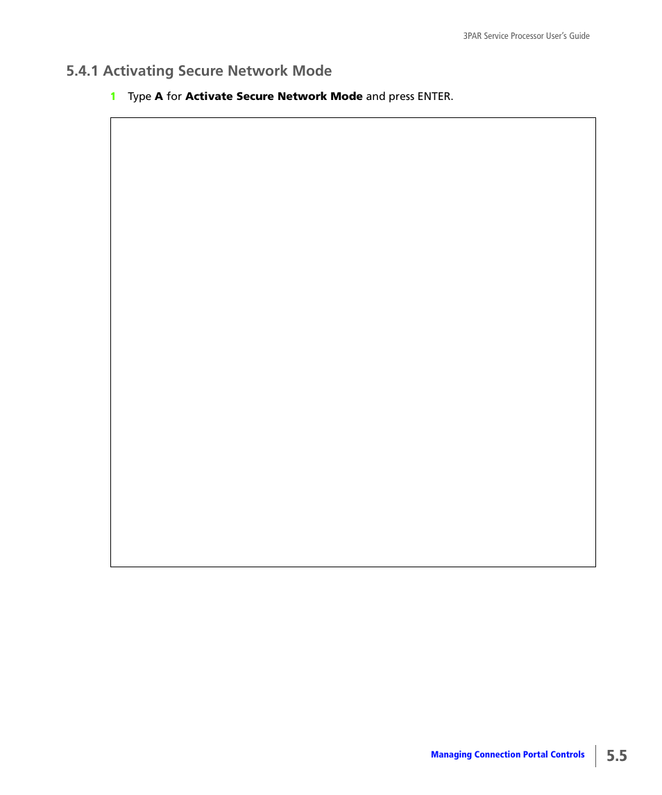 1 activating secure network mode, Activating secure network mode | HP 3PAR Service Processors User Manual | Page 53 / 80