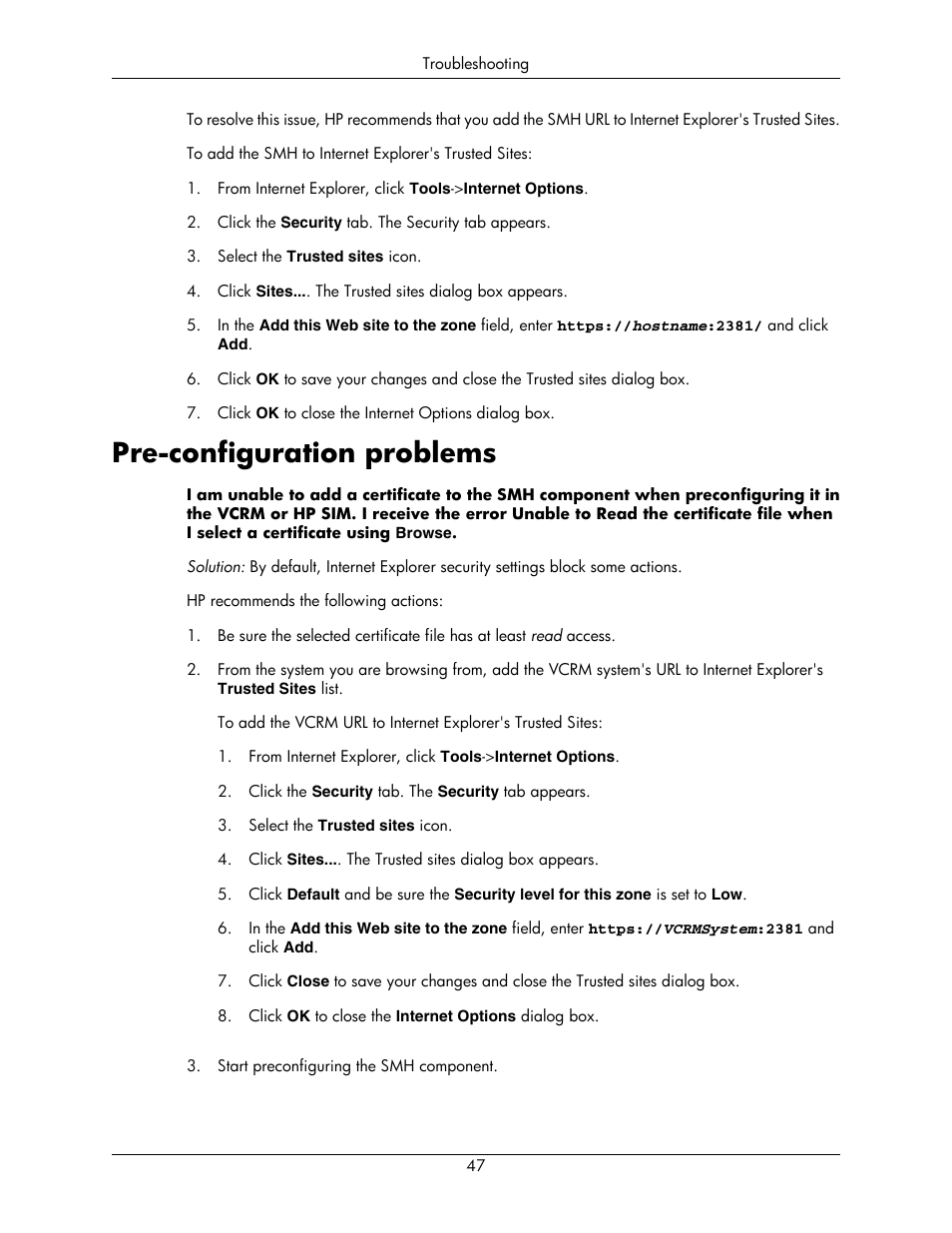 Pre-configuration problems | HP Integrity rx5670 Server User Manual | Page 47 / 55