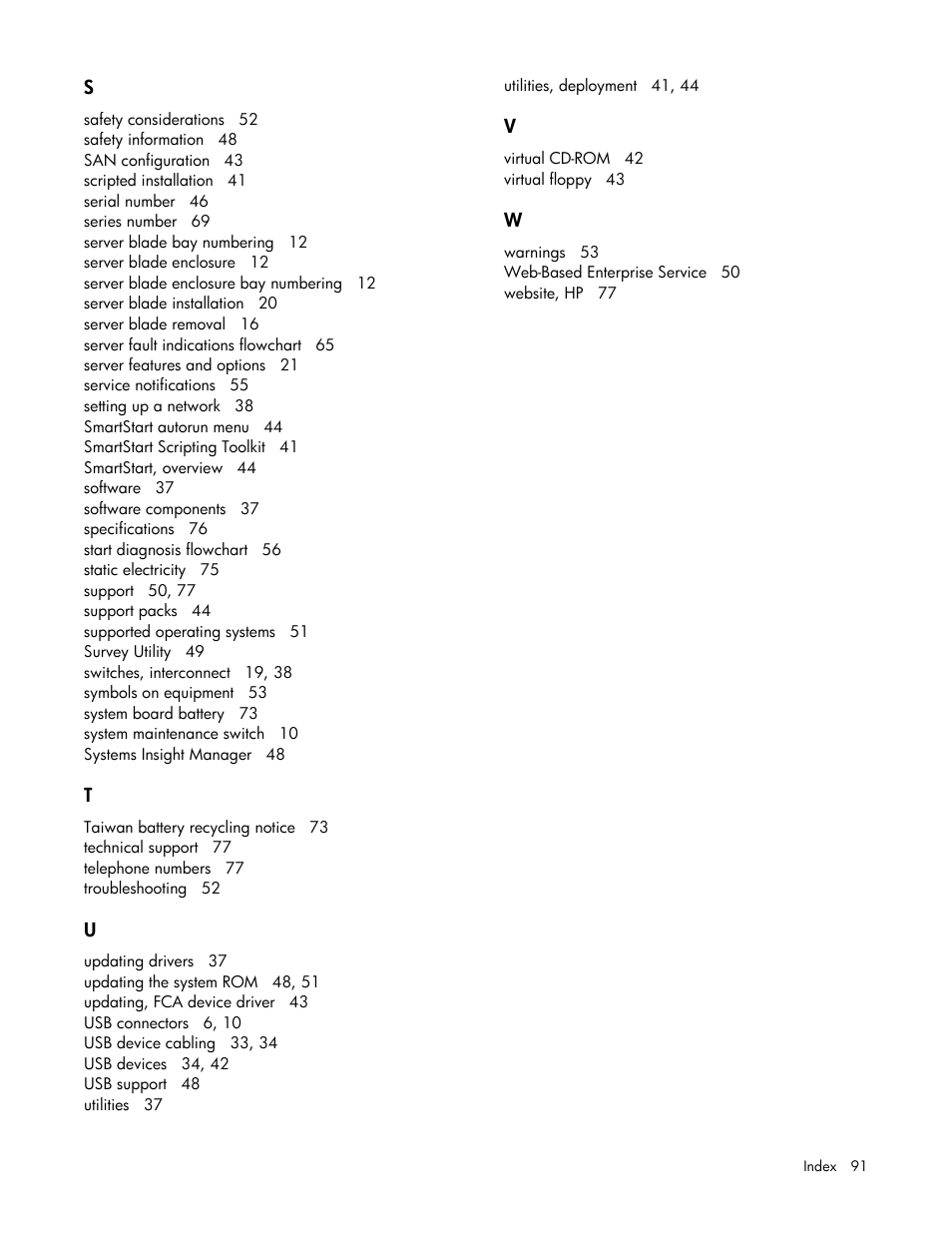 HP ProLiant BL20p G4 Server-Blade User Manual | Page 91 / 91