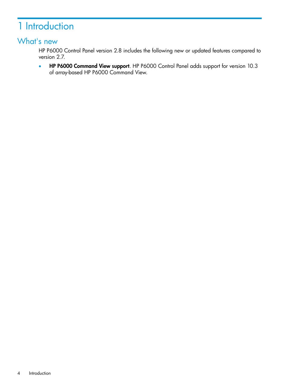 1 introduction, What's new | HP P6000 Command View Software User Manual | Page 4 / 29