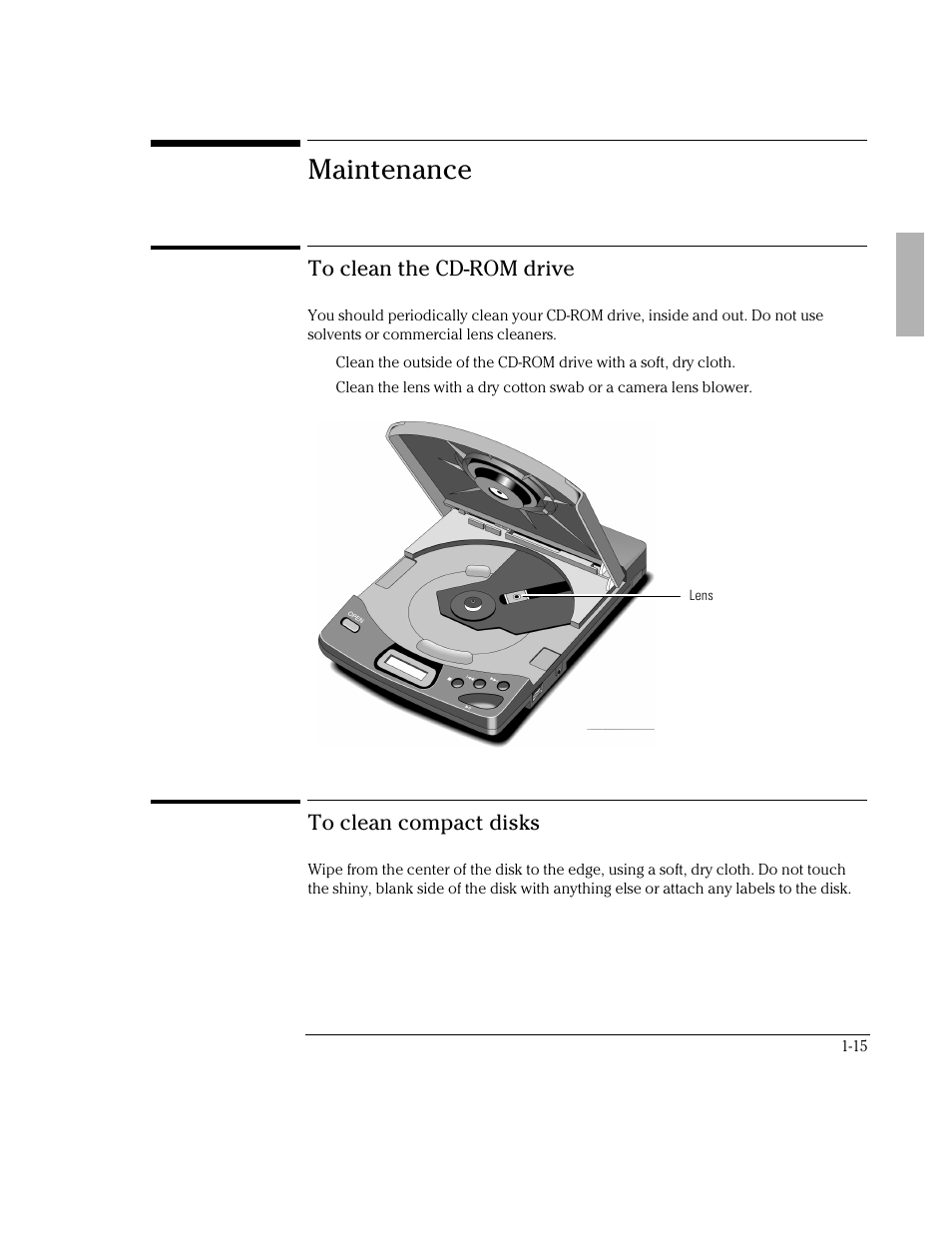 Maintenance | HP OmniBook 800 Notebook PC User Manual | Page 15 / 21