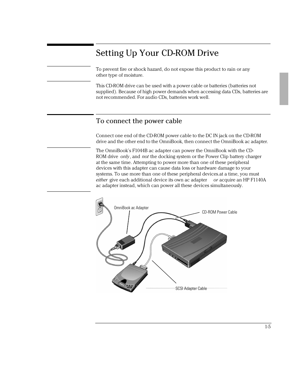 Setting up your cd-rom drive | HP OmniBook 800 Notebook PC User Manual | Page 5 / 21