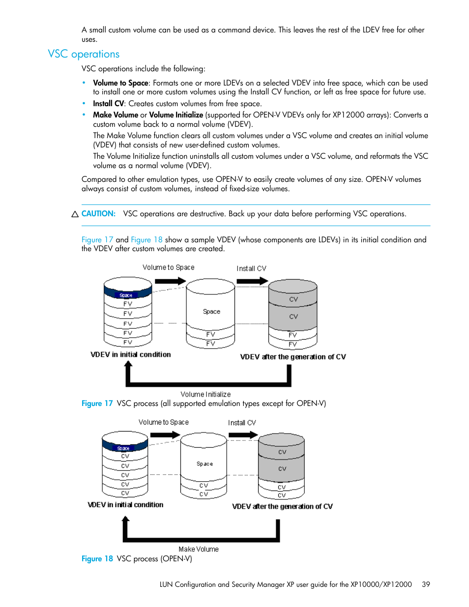 Vsc operations, Figure 18 vsc process (open-v), 18 vsc process (open-v) | HP XP LUN Configuration and Security Manager Software User Manual | Page 39 / 84