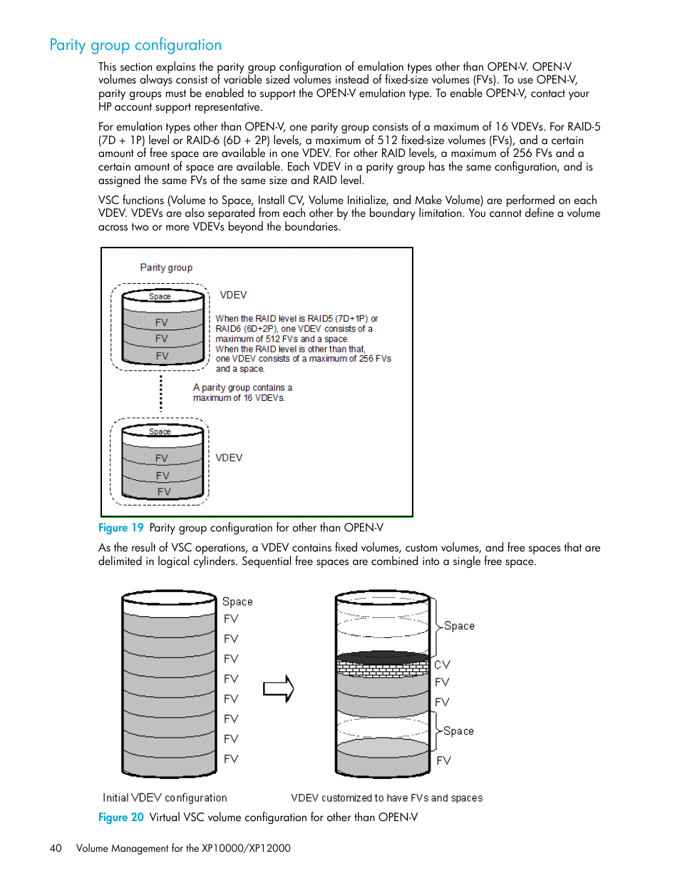 Parity group configuration | HP XP LUN Configuration and Security Manager Software User Manual | Page 40 / 84