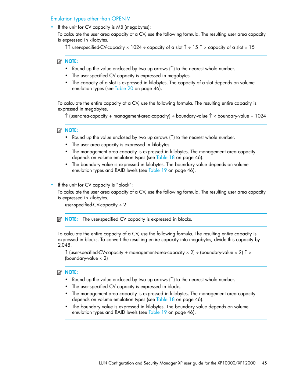 Emulation types other than open-v | HP XP LUN Configuration and Security Manager Software User Manual | Page 45 / 84