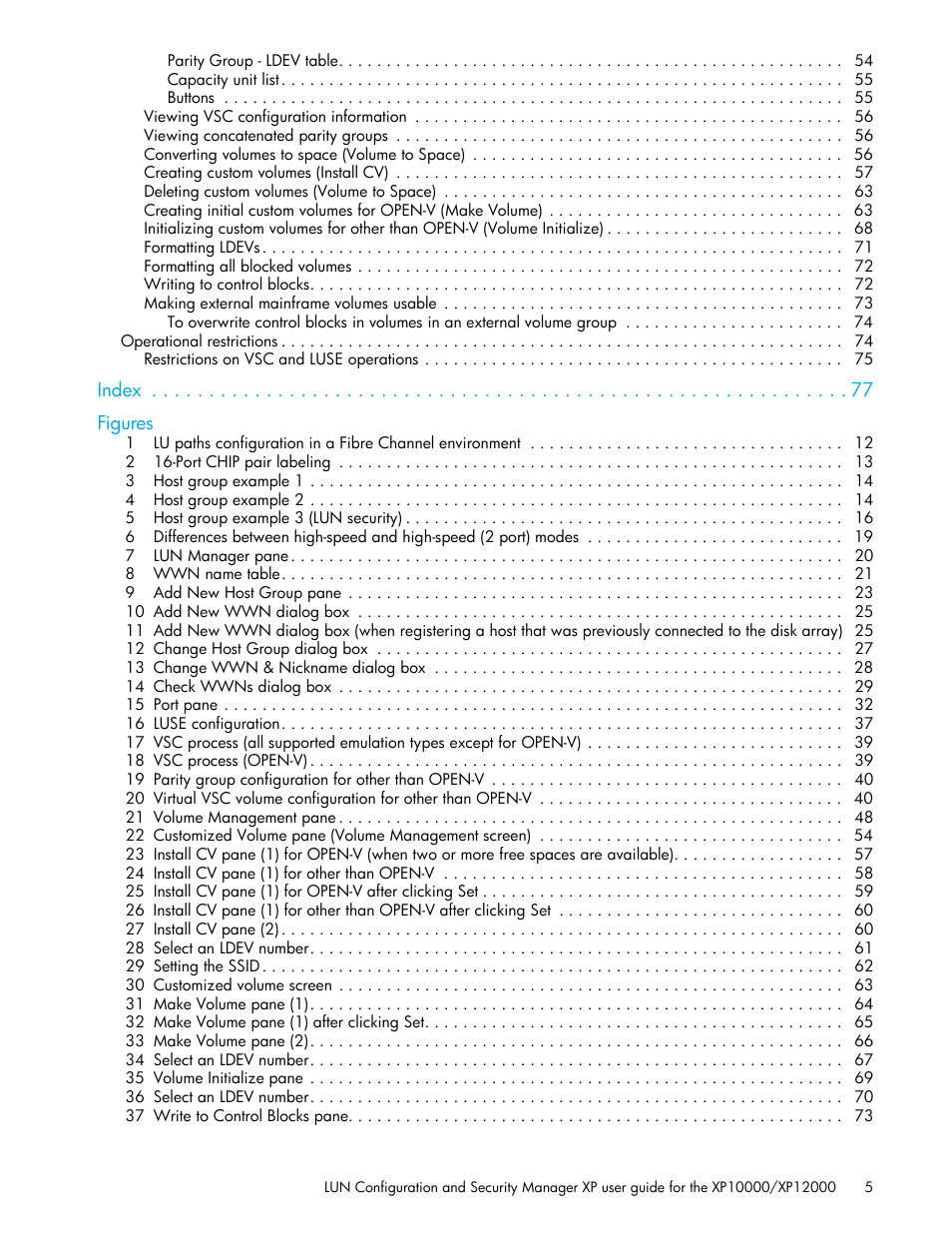 HP XP LUN Configuration and Security Manager Software User Manual | Page 5 / 84