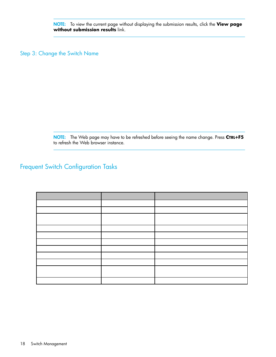 Step 3: change the switch name, Frequent switch configuration tasks | HP Storage EVA Capacity Upgrades User Manual | Page 18 / 54