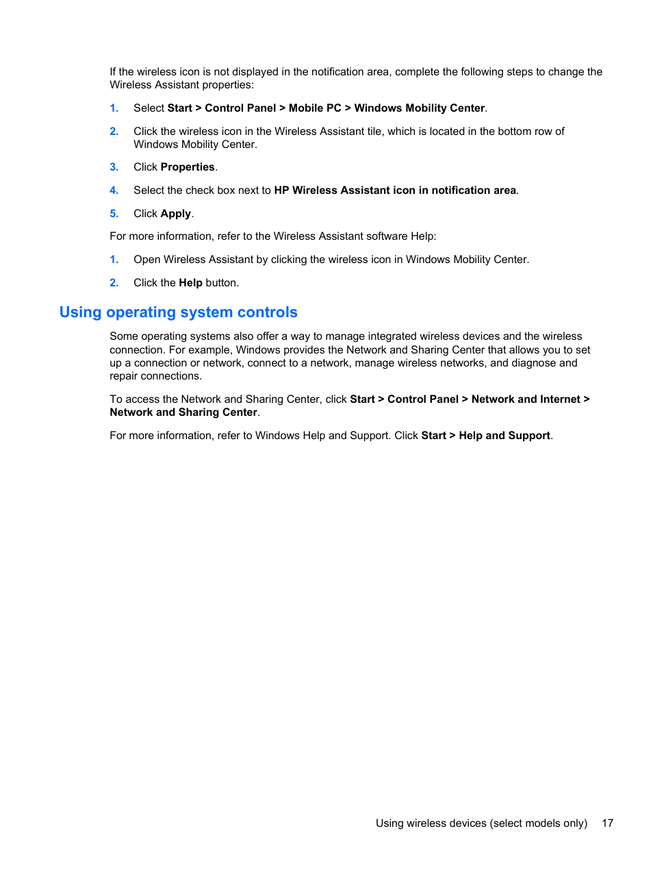 Using operating system controls | HP 421 Notebook-PC User Manual | Page 29 / 157