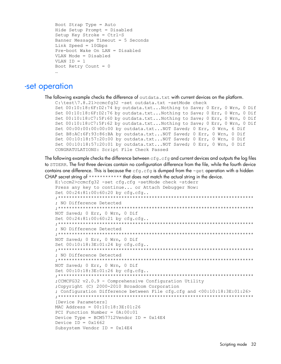 Set operation | HP Ethernet 10Gb 2-port 530T Adapter User Manual | Page 32 / 43