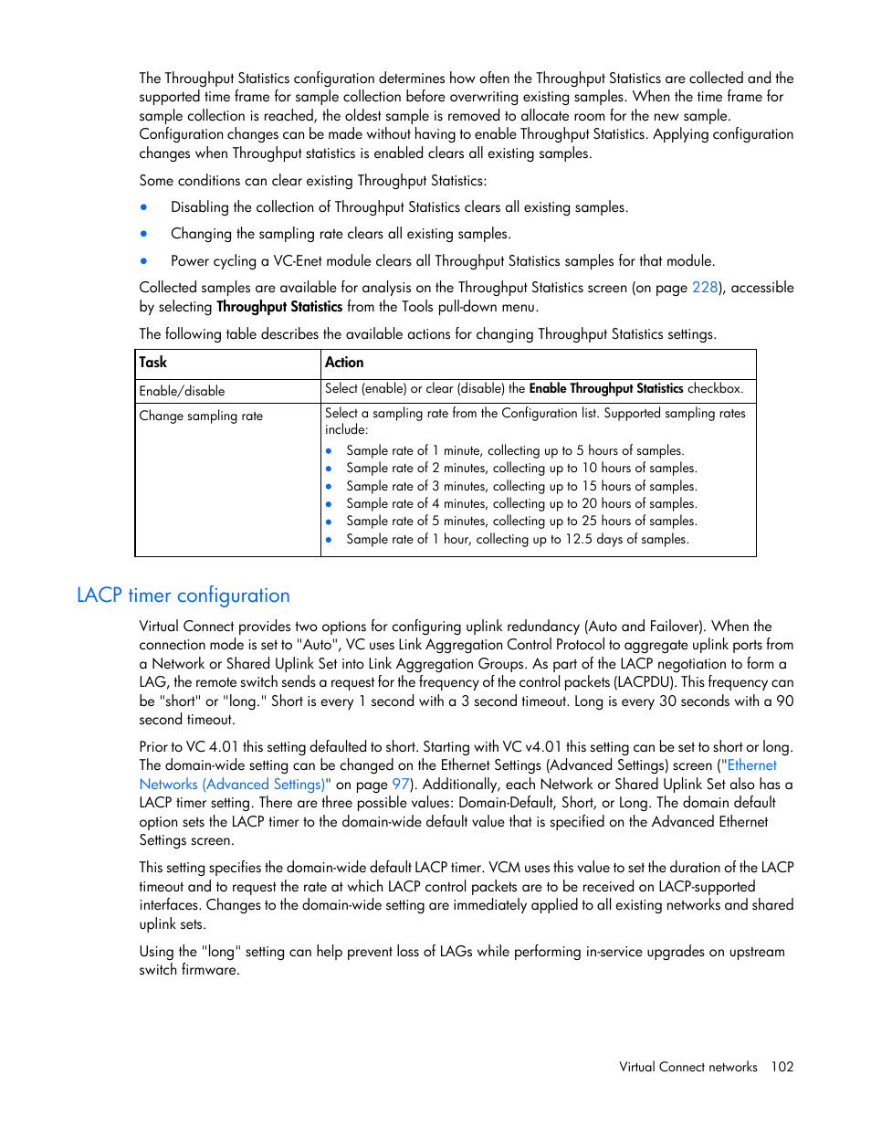 Lacp timer configuration | HP Virtual Connect 8Gb 20-port Fibre Channel Module for c-Class BladeSystem User Manual | Page 102 / 317