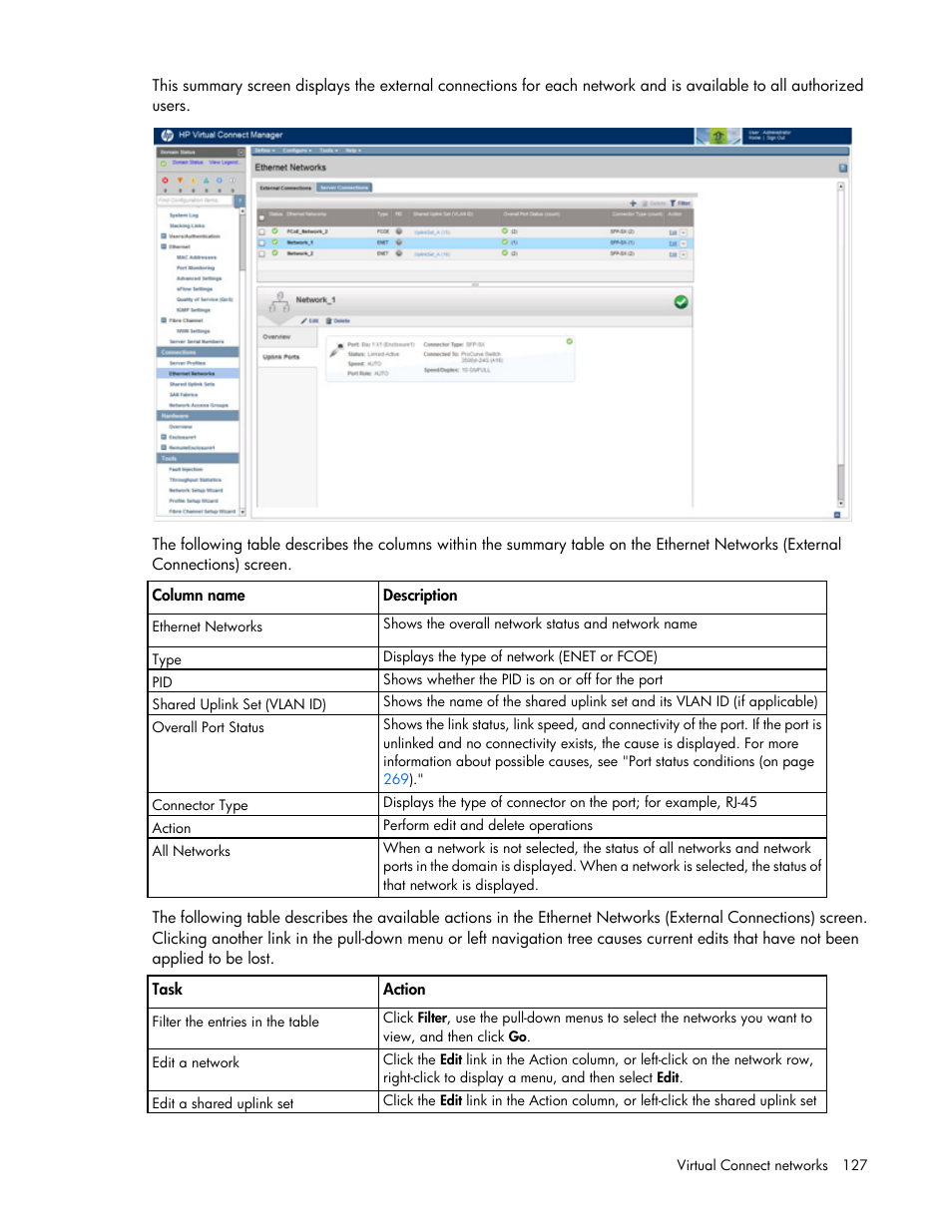 HP Virtual Connect 8Gb 20-port Fibre Channel Module for c-Class BladeSystem User Manual | Page 127 / 317