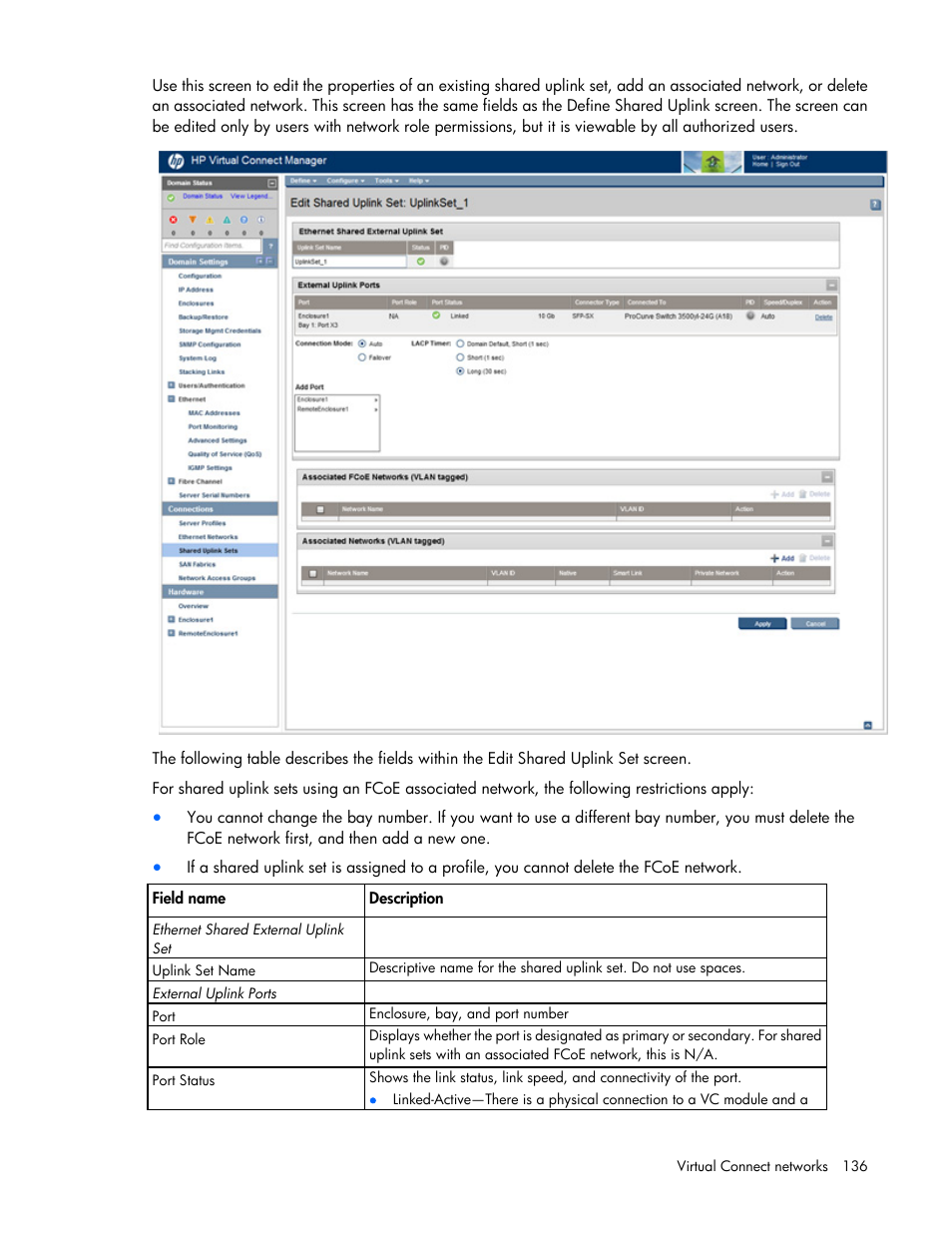 HP Virtual Connect 8Gb 20-port Fibre Channel Module for c-Class BladeSystem User Manual | Page 136 / 317