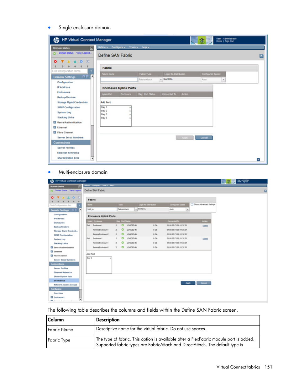 HP Virtual Connect 8Gb 20-port Fibre Channel Module for c-Class BladeSystem User Manual | Page 151 / 317