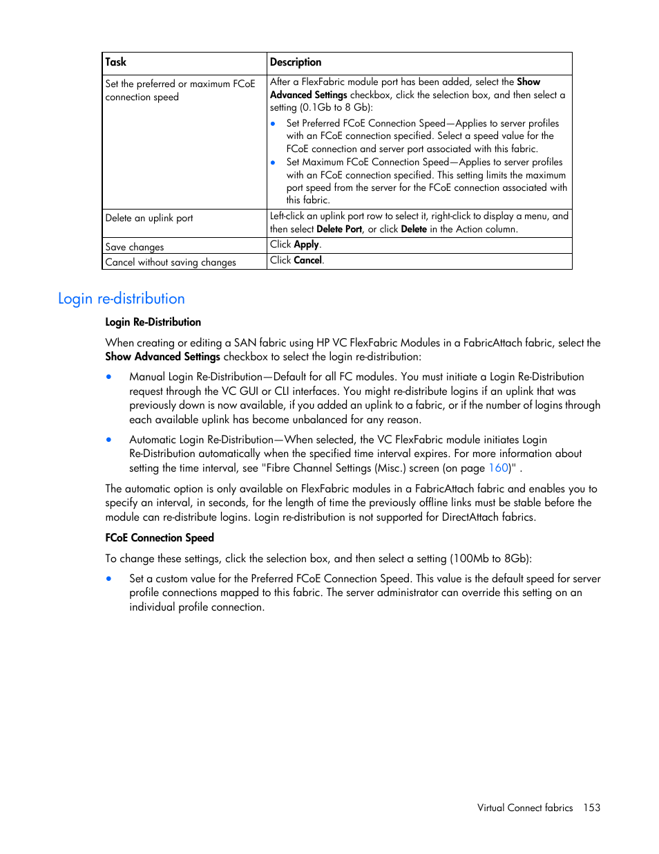 Login re-distribution | HP Virtual Connect 8Gb 20-port Fibre Channel Module for c-Class BladeSystem User Manual | Page 153 / 317