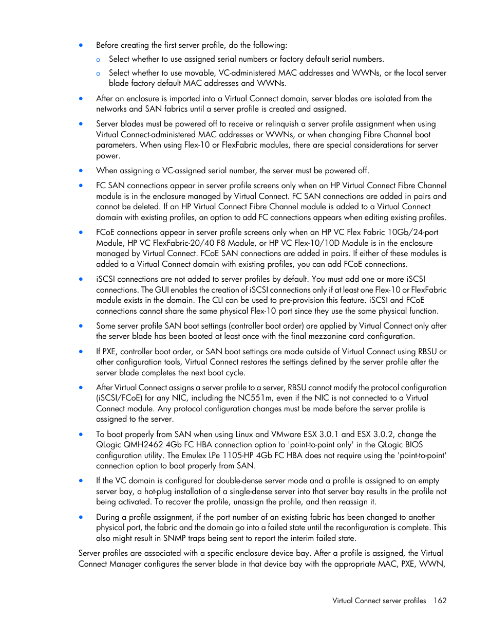 HP Virtual Connect 8Gb 20-port Fibre Channel Module for c-Class BladeSystem User Manual | Page 162 / 317