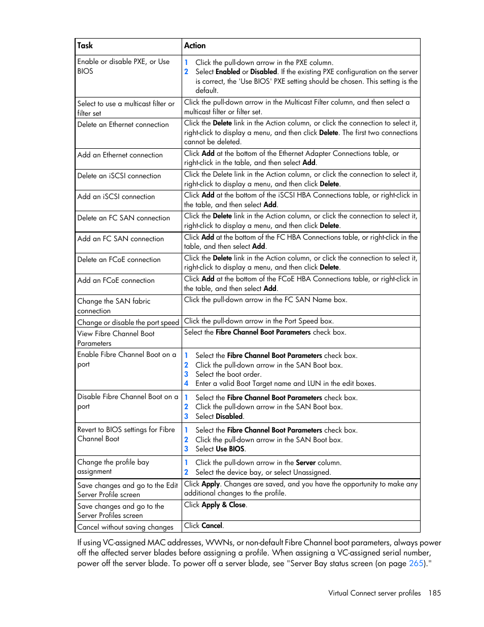 HP Virtual Connect 8Gb 20-port Fibre Channel Module for c-Class BladeSystem User Manual | Page 185 / 317