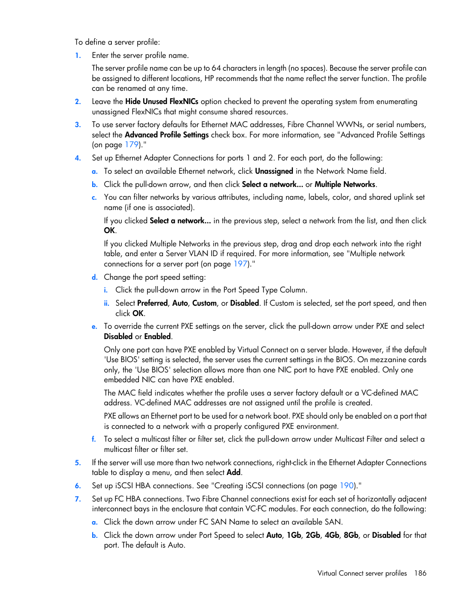 HP Virtual Connect 8Gb 20-port Fibre Channel Module for c-Class BladeSystem User Manual | Page 186 / 317