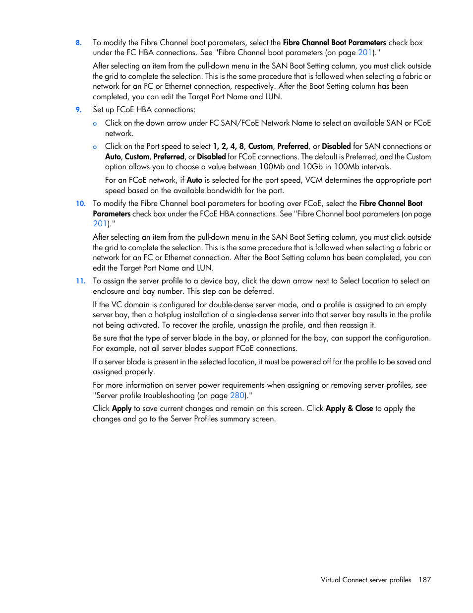 HP Virtual Connect 8Gb 20-port Fibre Channel Module for c-Class BladeSystem User Manual | Page 187 / 317