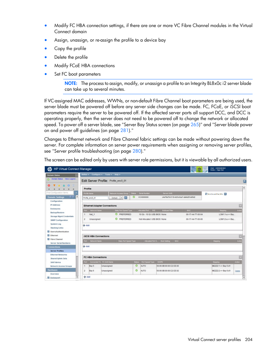 HP Virtual Connect 8Gb 20-port Fibre Channel Module for c-Class BladeSystem User Manual | Page 204 / 317