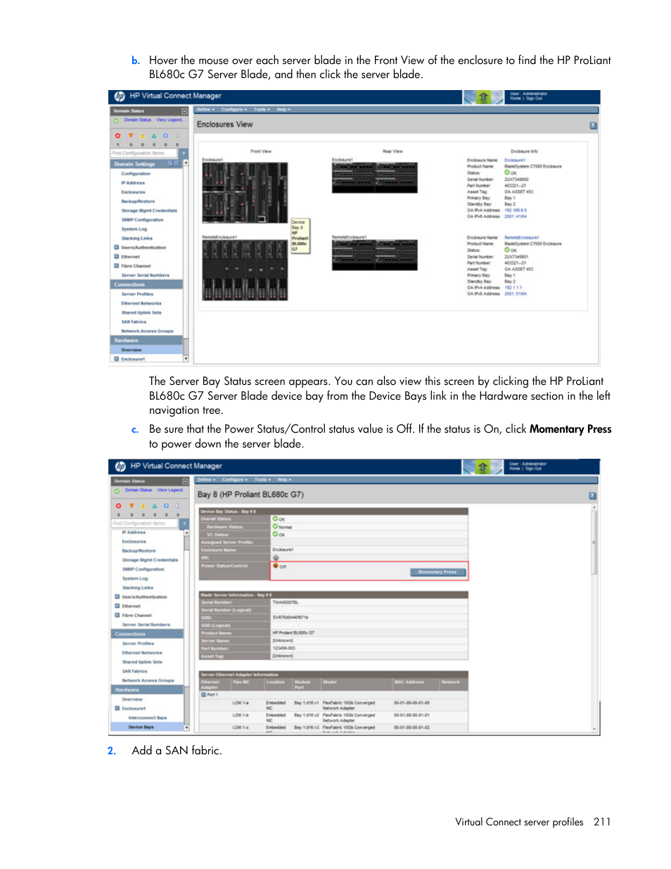 HP Virtual Connect 8Gb 20-port Fibre Channel Module for c-Class BladeSystem User Manual | Page 211 / 317