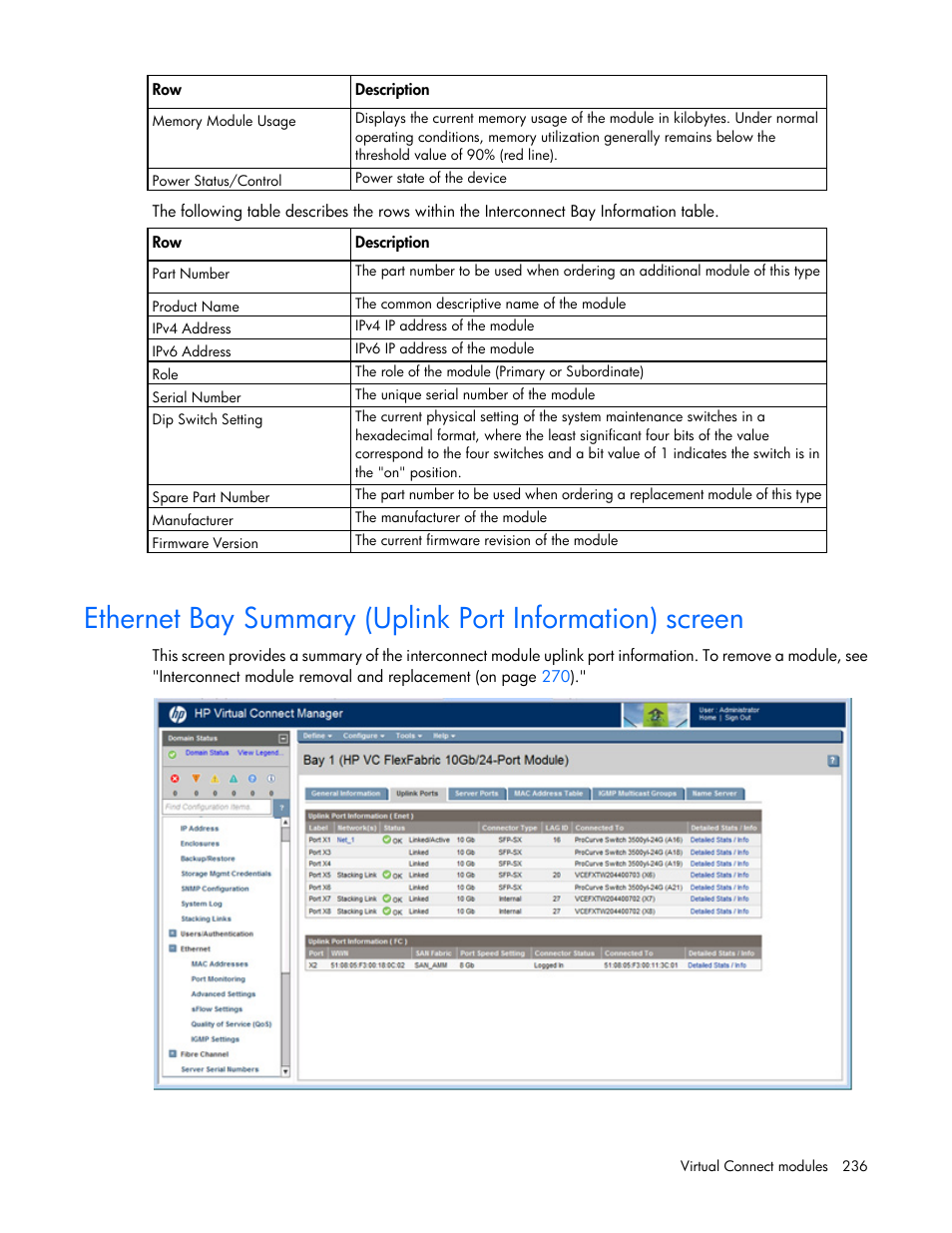 HP Virtual Connect 8Gb 20-port Fibre Channel Module for c-Class BladeSystem User Manual | Page 236 / 317