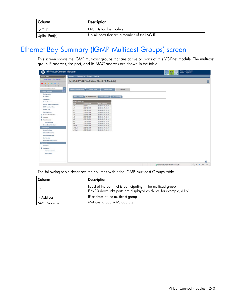 HP Virtual Connect 8Gb 20-port Fibre Channel Module for c-Class BladeSystem User Manual | Page 240 / 317