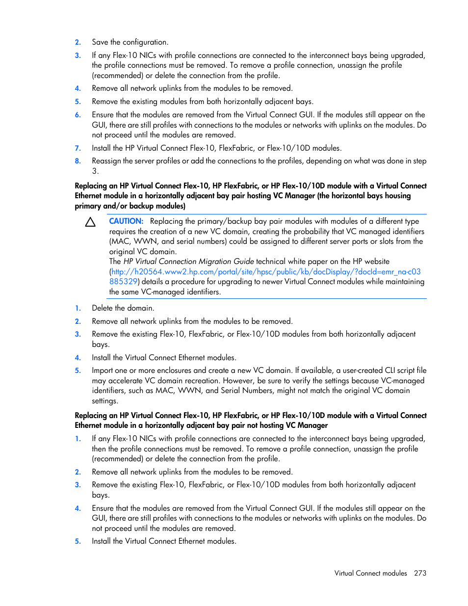HP Virtual Connect 8Gb 20-port Fibre Channel Module for c-Class BladeSystem User Manual | Page 273 / 317