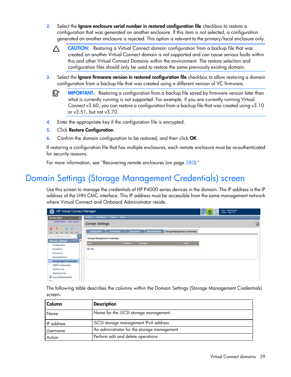 HP Virtual Connect 8Gb 20-port Fibre Channel Module for c-Class BladeSystem User Manual | Page 29 / 317