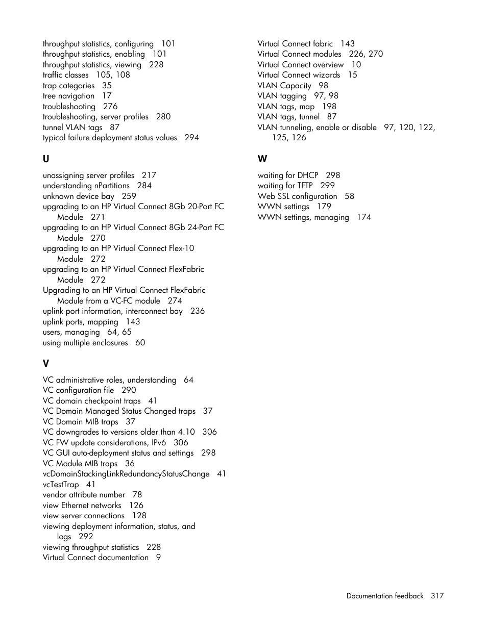 HP Virtual Connect 8Gb 20-port Fibre Channel Module for c-Class BladeSystem User Manual | Page 317 / 317