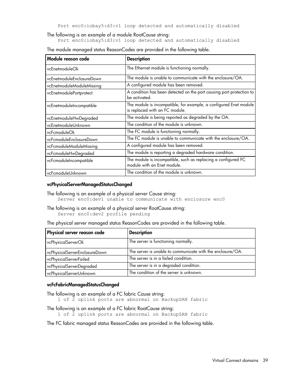 HP Virtual Connect 8Gb 20-port Fibre Channel Module for c-Class BladeSystem User Manual | Page 39 / 317